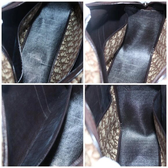 Christian Dior Trotter Canvas Hand Bag Brown Gold Auth BD2000 - Picture 15 of 16